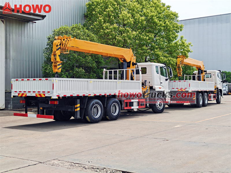 Howo 6x4 cargo truck with 20T crane