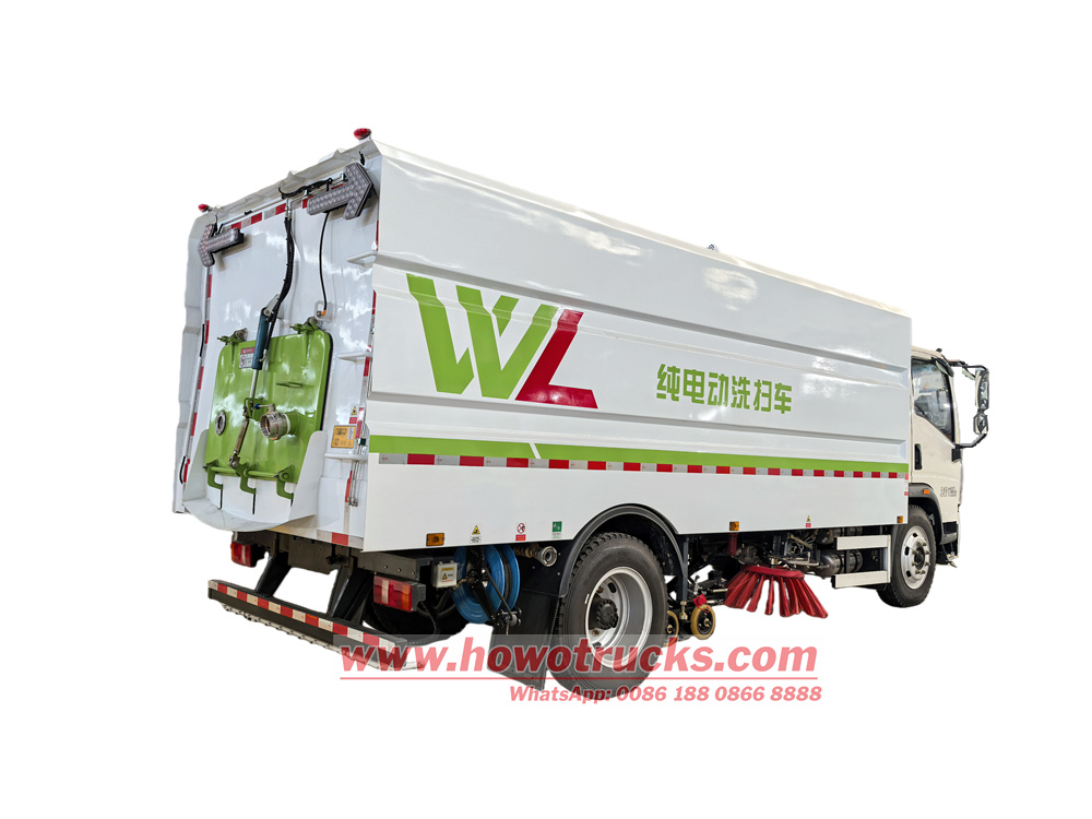 HOWO 4X2 light road sweeper jetting truck