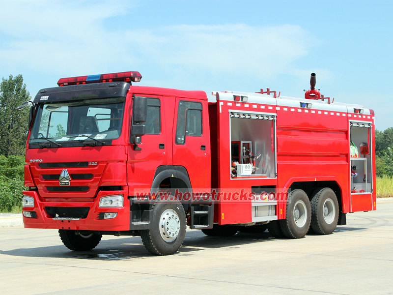 HOWO foam and powder fire pumper truck