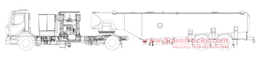 Howo prime mover with 60000Liters Aircraft refueling tanker semitrailer