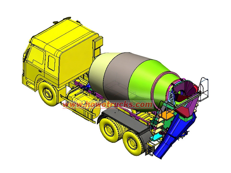 HOWO 6&times;4 mixer truck 3D drawing